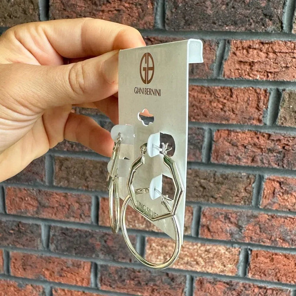 Giani Bernini 925 Sterling Silver 4 Hoops Earrings NWT - Picture 4 of 5